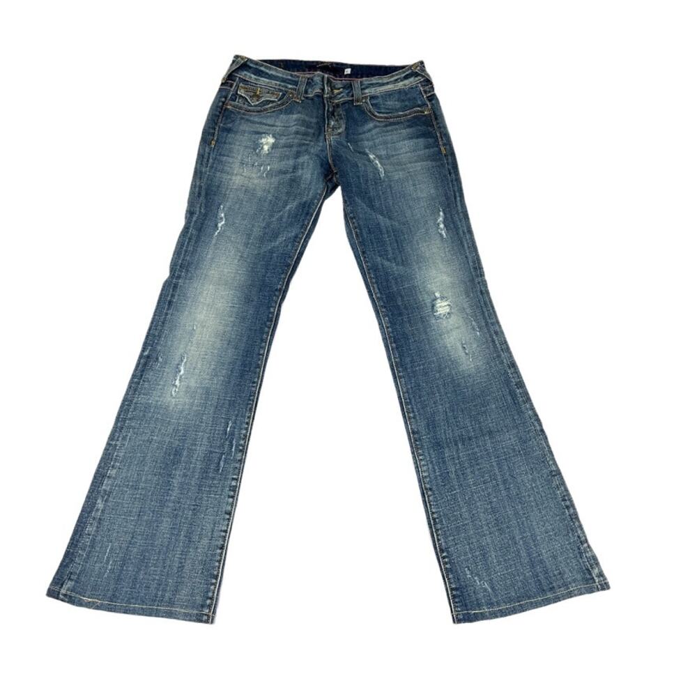Vigoss Jeans Distressed Bootcut Medium Wash Blue Stretch Denim Women's Juniors 5